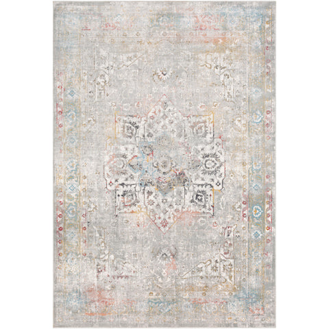 Image of Surya Milano Traditional Light Gray, Mustard, Sky Blue, Bright Red, Camel, Charcoal, White Rugs MLN-2306