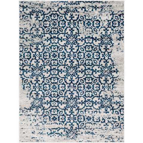 Image of Surya Monte Carlo Traditional Sky Blue, Navy, Light Gray, White Rugs MNC-2304