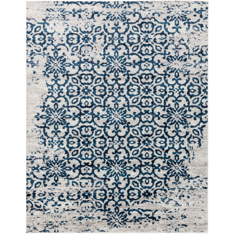 Image of Surya Monte Carlo Traditional Sky Blue, Navy, Light Gray, White Rugs MNC-2304