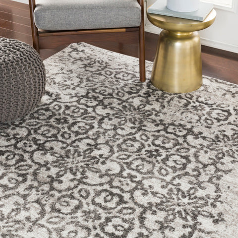 Image of Surya Monte Carlo Traditional Charcoal, Light Gray, White Rugs MNC-2306