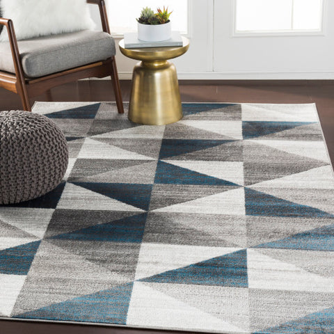 Image of Surya Monte Carlo Modern Light Gray, White, Charcoal, Sky Blue Rugs MNC-2307