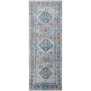 Surya Monte Carlo Traditional Light Gray, Charcoal, Sky Blue, Navy, White Rugs MNC-2312