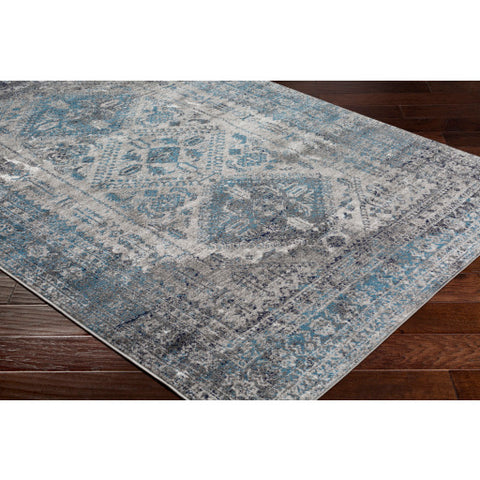 Image of Surya Monte Carlo Traditional Light Gray, Charcoal, Sky Blue, Navy, White Rugs MNC-2312