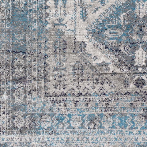 Image of Surya Monte Carlo Traditional Light Gray, Charcoal, Sky Blue, Navy, White Rugs MNC-2312