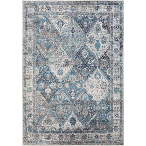 Surya Monte Carlo Traditional Sky Blue, Navy, Charcoal, Light Gray, White Rugs MNC-2317
