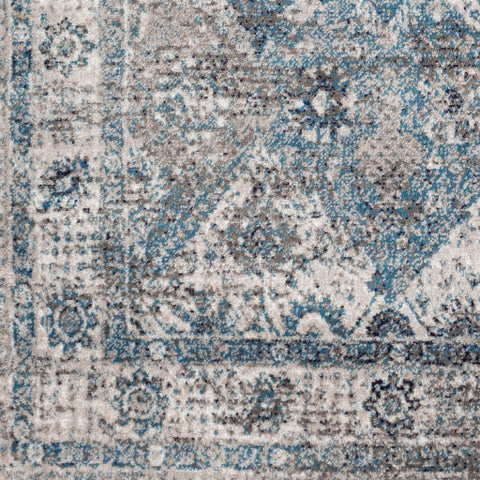 Image of Surya Monte Carlo Traditional Sky Blue, Navy, Charcoal, Light Gray, White Rugs MNC-2317