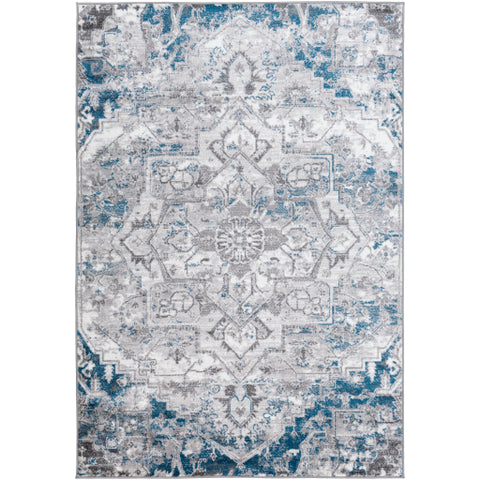 Image of Surya Monte Carlo Traditional Sky Blue, Light Gray, Charcoal, White Rugs MNC-2318