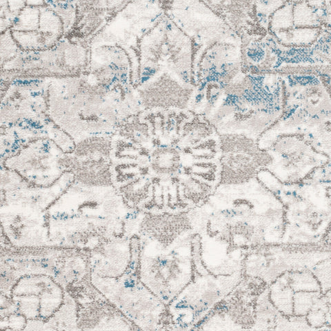 Image of Surya Monte Carlo Traditional Sky Blue, Light Gray, Charcoal, White Rugs MNC-2318