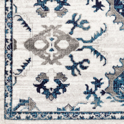 Image of Surya Monte Carlo Traditional Sky Blue, Navy, Light Gray, White Rugs MNC-2327