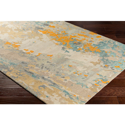 Image of Surya Modern Nouveau Modern Charcoal, Teal, Khaki, Beige, Saffron, Bright Orange Rugs MNV-1002