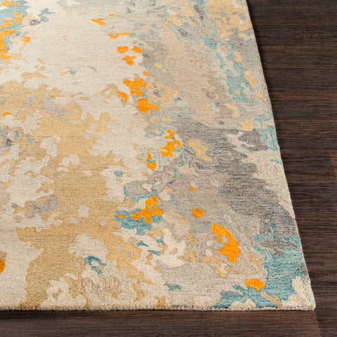 Image of Surya Modern Nouveau Modern Charcoal, Teal, Khaki, Beige, Saffron, Bright Orange Rugs MNV-1002