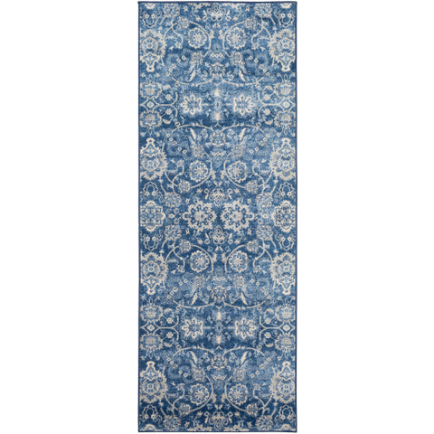 Image of Surya Monaco Traditional Bright Blue, Navy, Cream, Khaki, Silver Gray, Medium Gray Rugs MOC-2307