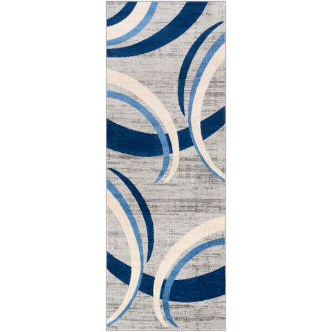 Image of Surya Monaco Modern Navy, Bright Blue, Silver Gray, Medium Gray, Cream Rugs MOC-2320