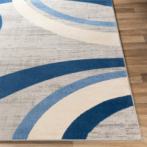 Image of Surya Monaco Modern Navy, Bright Blue, Silver Gray, Medium Gray, Cream Rugs MOC-2320