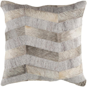 Surya Medora Hide, Leather & Fur Medium Gray, Cream, Light Gray Pillow Kit MOD-001-Wanderlust Rugs