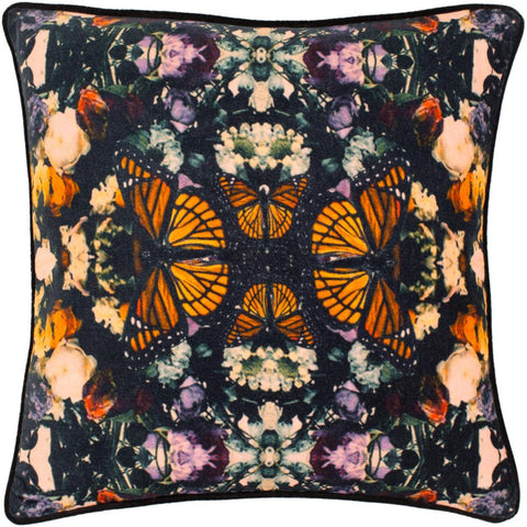 Image of Surya Metamorphosis Modern Black, Bright Orange, Saffron, Peach, Violet, Lilac, Teal, Dark Green Pillow Cover MPH-001-Wanderlust Rugs