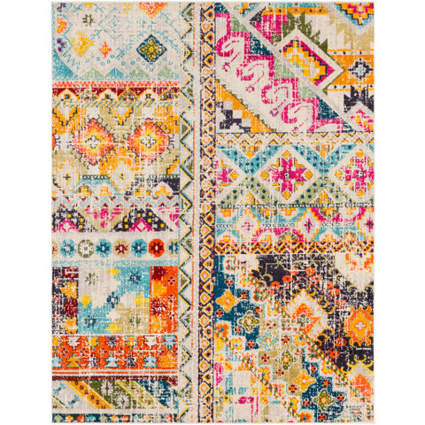 Image of Surya Morocco Global Fuschia, Coral, Teal, Pale Blue, Navy, Bright Orange, Saffron, Bright Yellow, Grass Green, Charcoal, Light Gray, Dark Brown, Bright Red, Beige Rugs MRC-2300