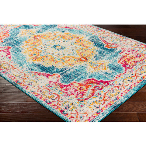 Image of Surya Morocco Traditional Teal, Pale Blue, Navy, Bright Orange, Fuschia, Bright Red, Saffron, Bright Yellow, Light Gray, Camel, Beige, White Rugs MRC-2303