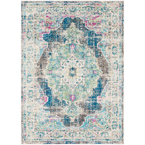 Image of Surya Morocco Traditional Navy, Teal, Pale Blue, Charcoal, Fuschia, Light Gray, Grass Green, Bright Orange, Saffron, Bright Yellow, Camel, Beige, White Rugs MRC-2304