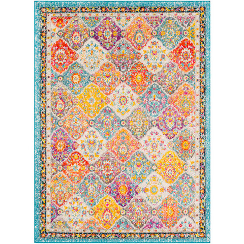 Image of Surya Morocco Traditional Teal, Pale Blue, Bright Orange, Fuschia, Saffron, Bright Yellow, Light Gray, Bright Red, Coral, Grass Green, Camel, Charcoal, Dark Brown, Beige, White Rugs MRC-2313