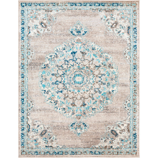 Surya Morocco Traditional Light Gray, Camel, Teal, Pale Blue, Charcoal, Navy, Beige, White Rugs MRC-2321