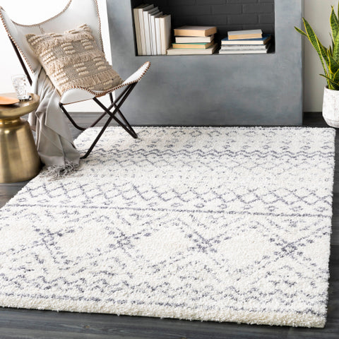 Image of Surya Maroc Shag Global White, Medium Gray Rugs MRS-2301