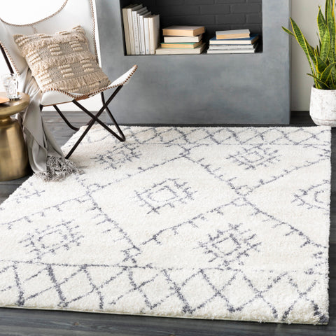 Image of Surya Maroc Shag Global White, Medium Gray Rugs MRS-2303