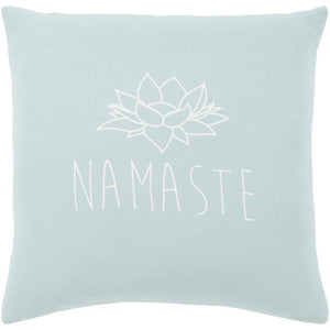 Surya Motto Transitional Pale Blue, White Pillow Cover MTT-005-Wanderlust Rugs