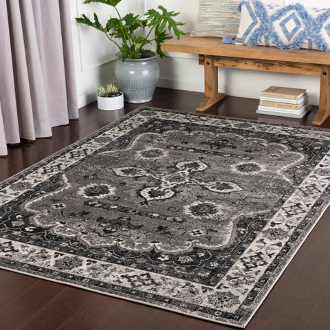 Image of Surya Mumbai Traditional Medium Gray, Black, White Rugs MUM-2310