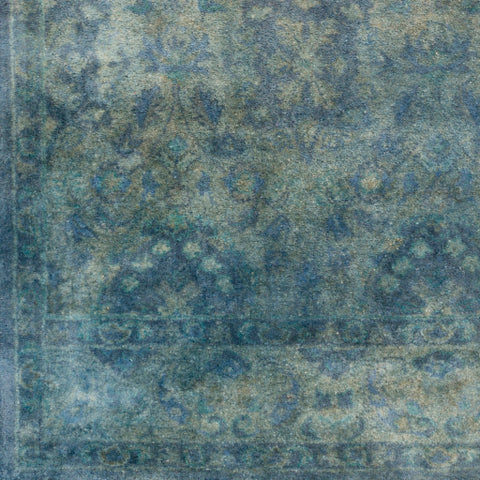 Image of Surya Mykonos Traditional Aqua, Emerald, Sea Foam, Sky Blue, Dark Brown Rugs MYK-5015