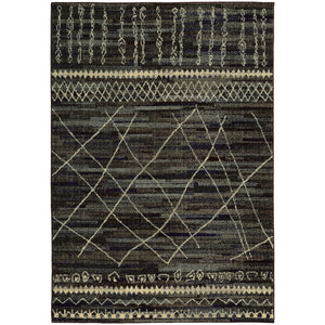 Oriental Weavers Nomad 633N5 2' 7" X 10' 0" Contemporary Black Beige Tribal Runner Rug-Wanderlust Rugs