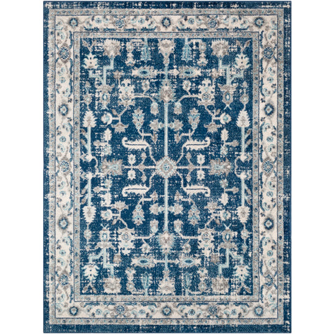 Image of Surya Norwich Traditional Dark Blue, Cream, Medium Gray, Light Gray, Aqua Rugs NWC-2316