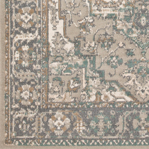 Image of Surya Oslo Traditional Charcoal, Teal, Light Gray, Camel, Beige, Cream Rugs OSL-2301