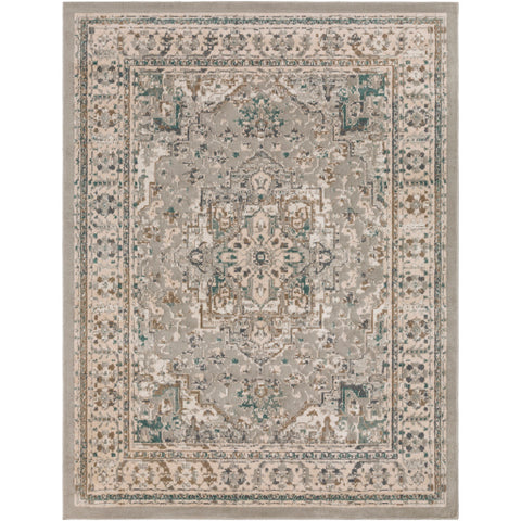 Image of Surya Oslo Traditional Teal, Charcoal, Light Gray, Camel, Beige, Cream Rugs OSL-2302