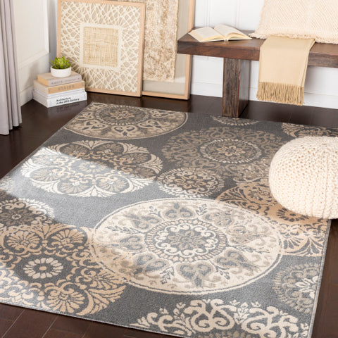 Image of Surya Oslo Cottage Charcoal, Light Gray, Beige, Cream Rugs OSL-2314