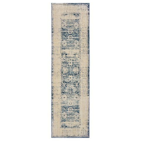 Oriental Weavers Pandora 1444H 2' 3" X 7' 6" Traditional Ivory Blue Distressed Runner Rug-Wanderlust Rugs