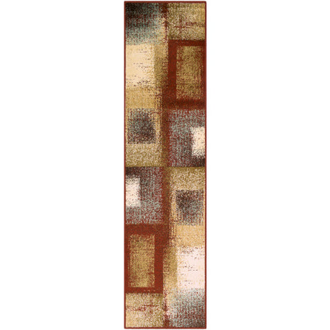 Image of Surya Paramount Modern Dark Red, Dark Brown, Sage, Khaki, Beige Rugs PAR-1078