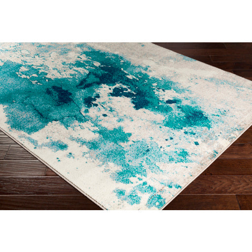 Surya Paramount Modern Teal, Aqua, Dark Blue, Light Gray, Cream Rugs PAR-1106