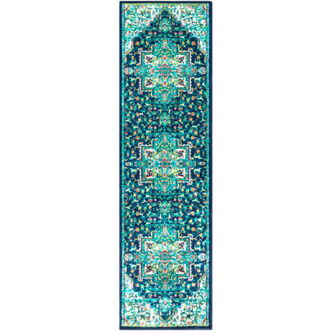 Image of Surya Paramount Traditional Teal, Dark Blue, Aqua, Lime, Fuschia, Bright Orange, Cream, Light Gray Rugs PAR-1107