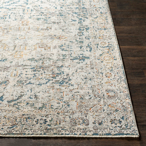 Image of Surya Presidential Traditional Pale Blue, Bright Blue, Medium Gray, Peach, Ivory, Butter, Burnt Orange, Lime, Charcoal Rugs PDT-2300