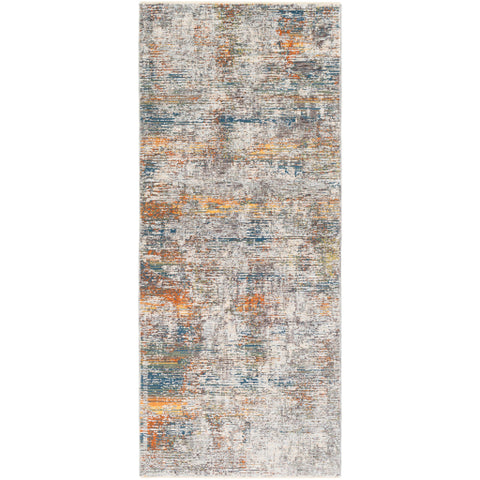 Image of Surya Presidential Modern Bright Blue, Burnt Orange, Peach, Pale Blue, Medium Gray, Charcoal, Ivory, Butter, Lime Rugs PDT-2305