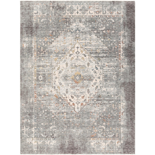 Surya Presidential Traditional Medium Gray, Charcoal, Ivory, Butter, Pale Blue, Bright Blue, Lime, Peach, Burnt Orange Rugs PDT-2311