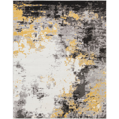 Image of Surya Pepin Modern Charcoal, Black, Mustard, Cream, Medium Gray Rugs PEI-1011