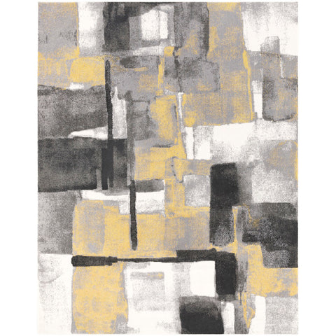 Image of Surya Pepin Modern Mustard, Black, Medium Gray, Cream Rugs PEI-1020