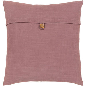Surya Penelope Solid & Border Mauve Pillow Cover PLP-007-Wanderlust Rugs