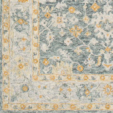 Image of Surya Panipat Traditional Dark Green, Sea Foam, Khaki, Tan, Ice Blue Rugs PNP-2303