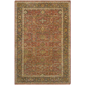 Surya Pazyryk Traditional Clay, Dark Brown, Butter, Lime, Sky Blue Rugs PZY-1001