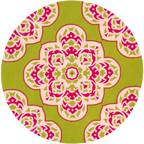 Image of Surya Rain Global Lime, Bright Pink, Cream Rugs RAI-1266