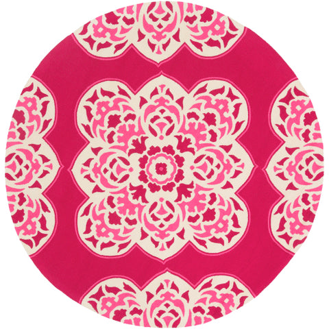 Image of Surya Rain Global Bright Pink, Cream Rugs RAI-1268