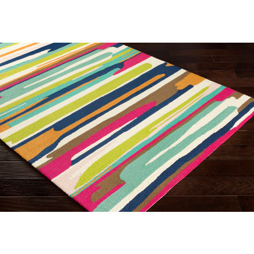 Surya Rain Modern Camel, Navy, Bright Pink, Cream, Emerald, Bright Orange, Blush Rugs RAI-1271